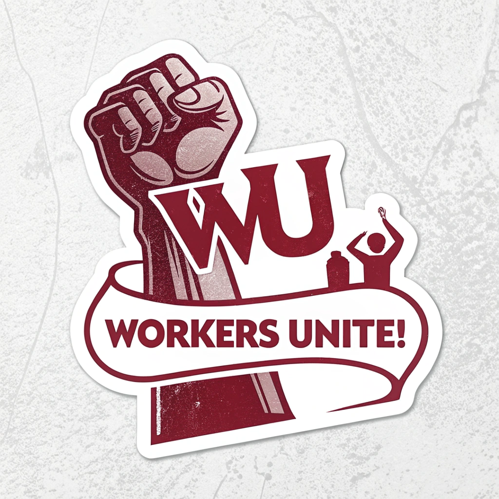 Simple Logo Idea: A logomark featuring a stylized raised fist integrated with the letters 'W' and 'U' (from 'Workers Unite'). The full text 'Workers Unite!' can serve as a tagline below or beside the mark.