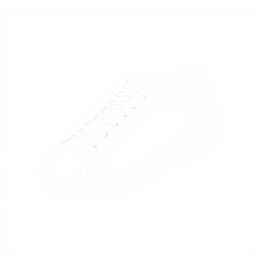 A simple outline of a sneaker with a few key details like laces or a sole.