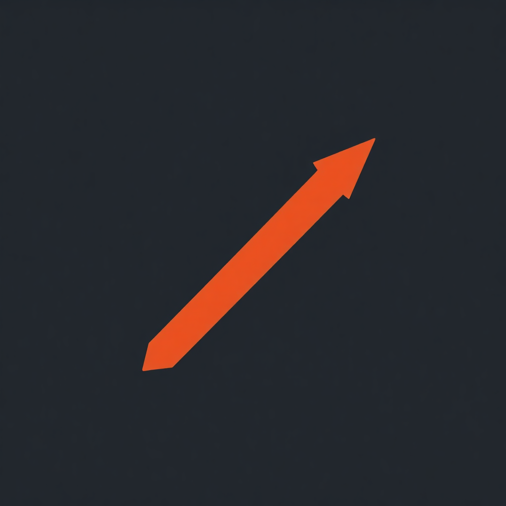 A simple arrow icon with a small spur at its tip, indicating sharp direction and focus in achievement.