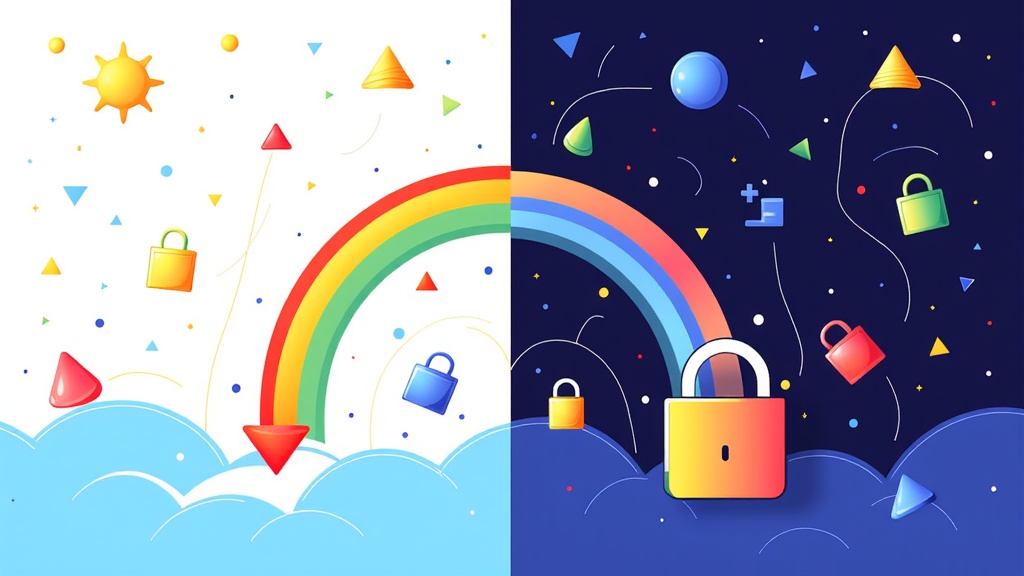 An infographic comparing two scenarios: one with default/open settings showing data flowing freely, and another with strict settings showing data flow being restricted by user controls.
