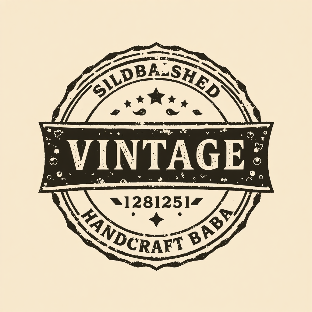 Vintage Badge/Stamp Effect: Design the logo to resemble an old-fashioned stamp, seal, or maker's mark. Utilize distressed textures, classic serif fonts, and perhaps details like 'Established [Year]' or 'Handcrafted Quality' to convey heritage, authenticity, and trustworthiness.