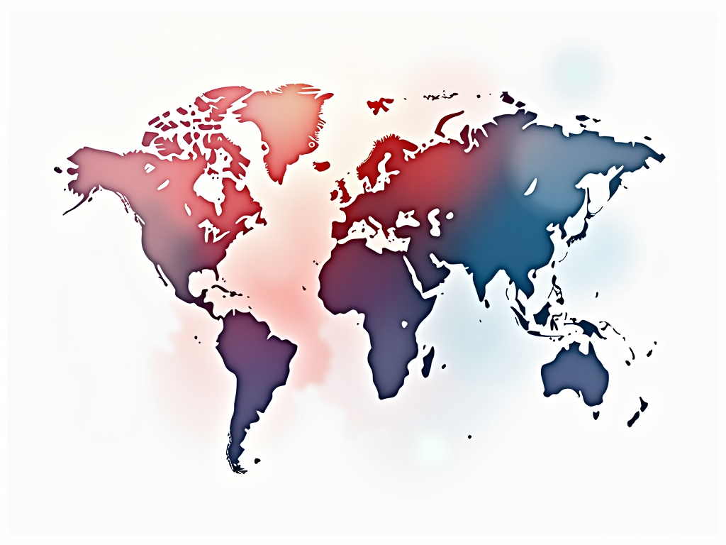 A T-shirt with a sophisticated, artistic design using watercolor-style splatters and blends where prominent club colors bleed into each other, creating ethereal transitions and new shades, possibly overlaid with subtle geographic outlines referencing the host nation or continents of clubs.