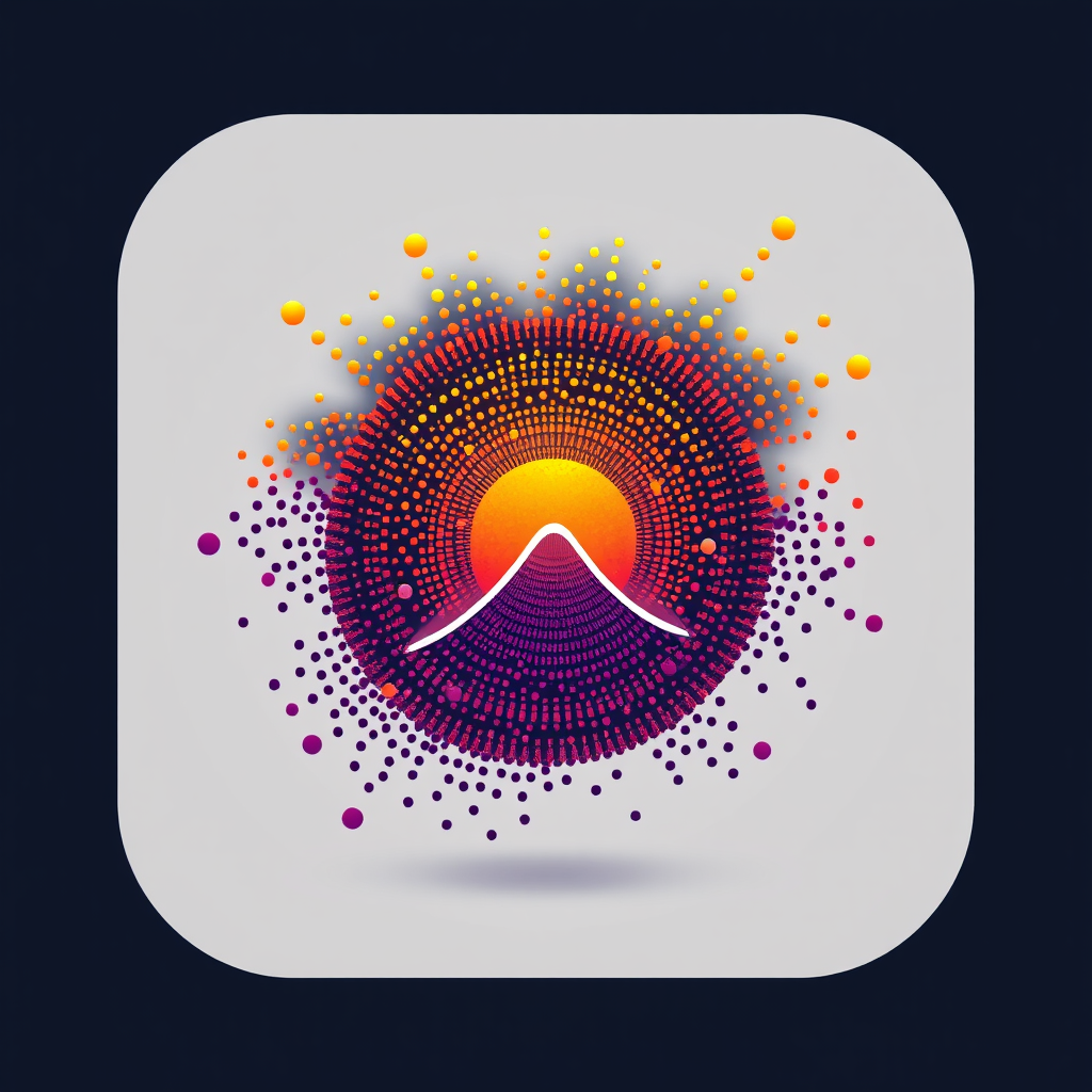 Sub-design Idea: Coalescing Data Particles: Icons composed of flowing data particles that converge to form recognizable shapes, with particle density and animation reflecting information volume or activity levels.