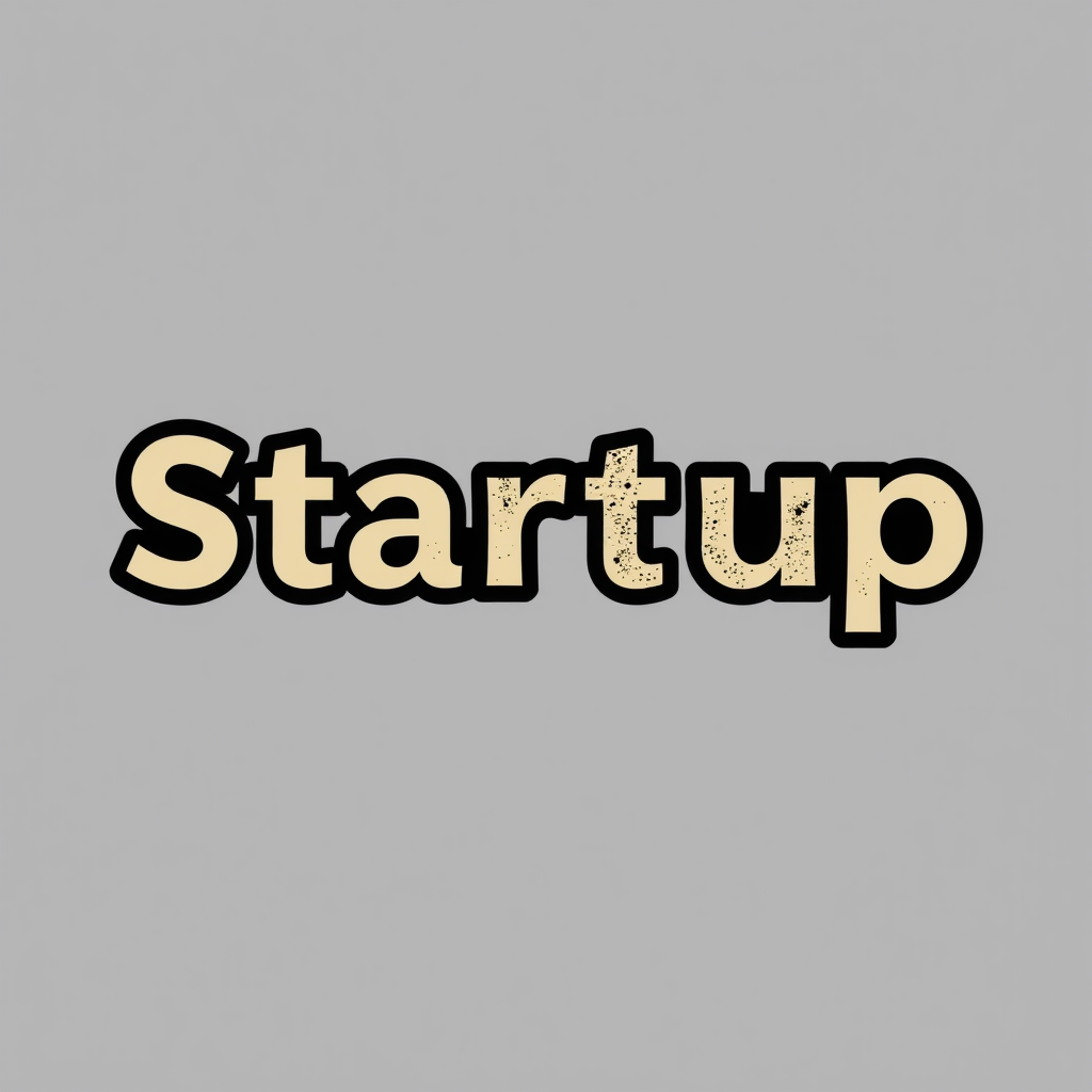 'Startup' and 'Grind' in a cohesive font family, perhaps slightly different weights, with a minor overlap. A subtle grind texture is applied to the intersection or lightly across both words, symbolizing collaborative effort.
