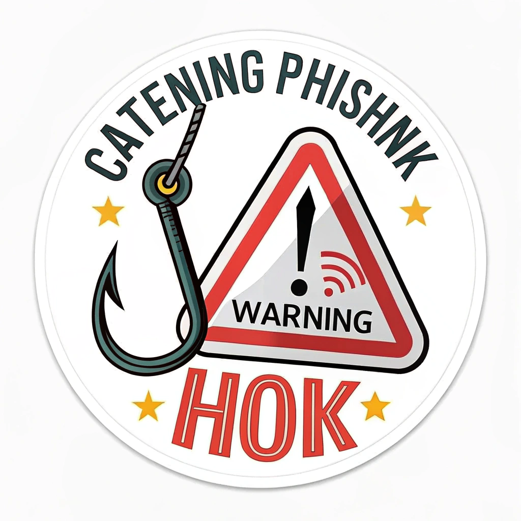 Cybersecurity Sticker Designs - Anti-Phishing Hook Warning