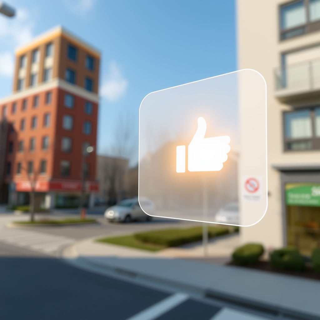 Sub-Design Idea 4: World-Integrated AR Markers. Instead of floating overlays, design icons as subtle AR markers that appear to be part of the real world. A 'like' icon might appear as a glowing symbol directly on the liked object in AR. Achievements could be unlocked by scanning specific environmental AR markers.