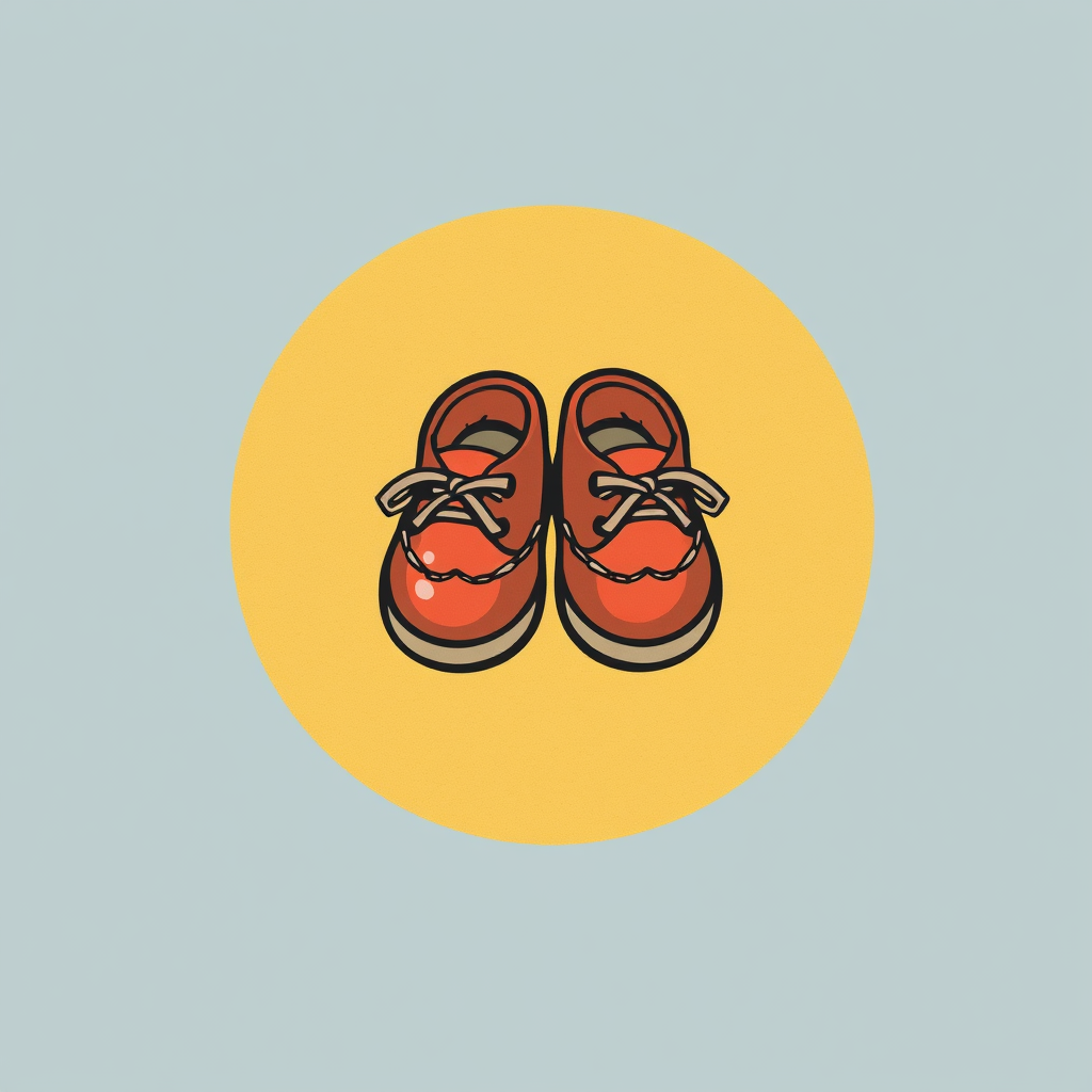 An icon depicting two small shoes side-by-side, symbolizing a pair for a child.