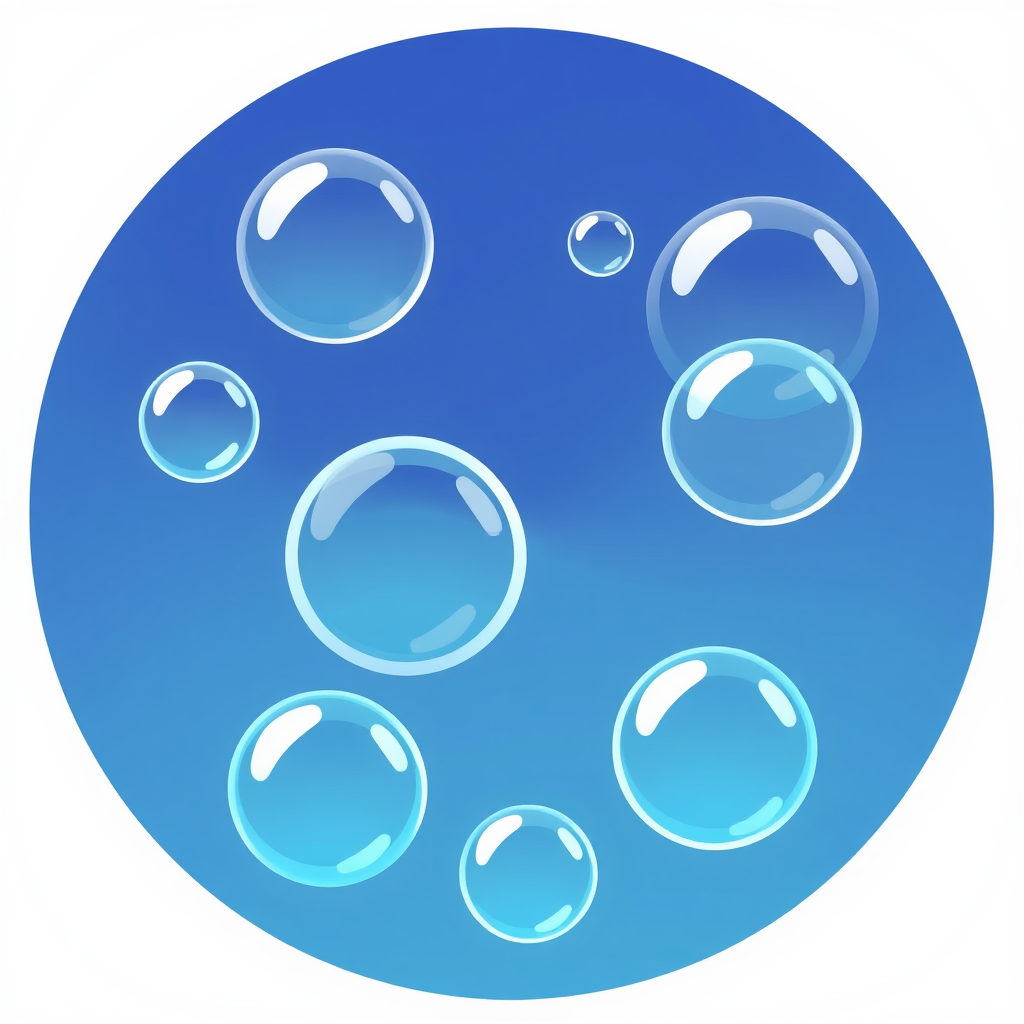 Stylized bubbles overlapping to create a clean, fresh feel.