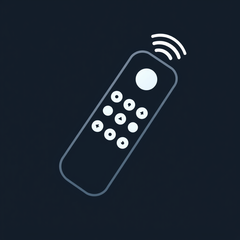 A simple remote control icon with rounded edges and a clean, modern design. Consider using a single, bold color to make it stand out.