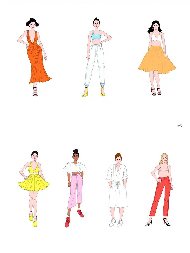 'Illustrated Trend Diary': Daily sketch-style illustrations summarizing the most impactful looks and emerging trends observed each day of NYFW, presented as a visual journal.