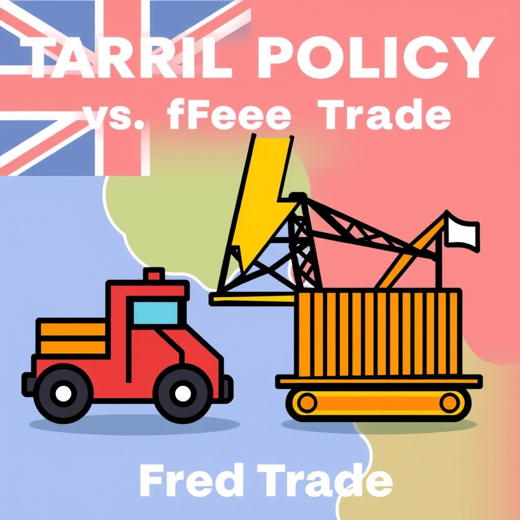 User request (English): Tariff Policy Icon Designs - Protectionism vs. Free Trade Visual Icon