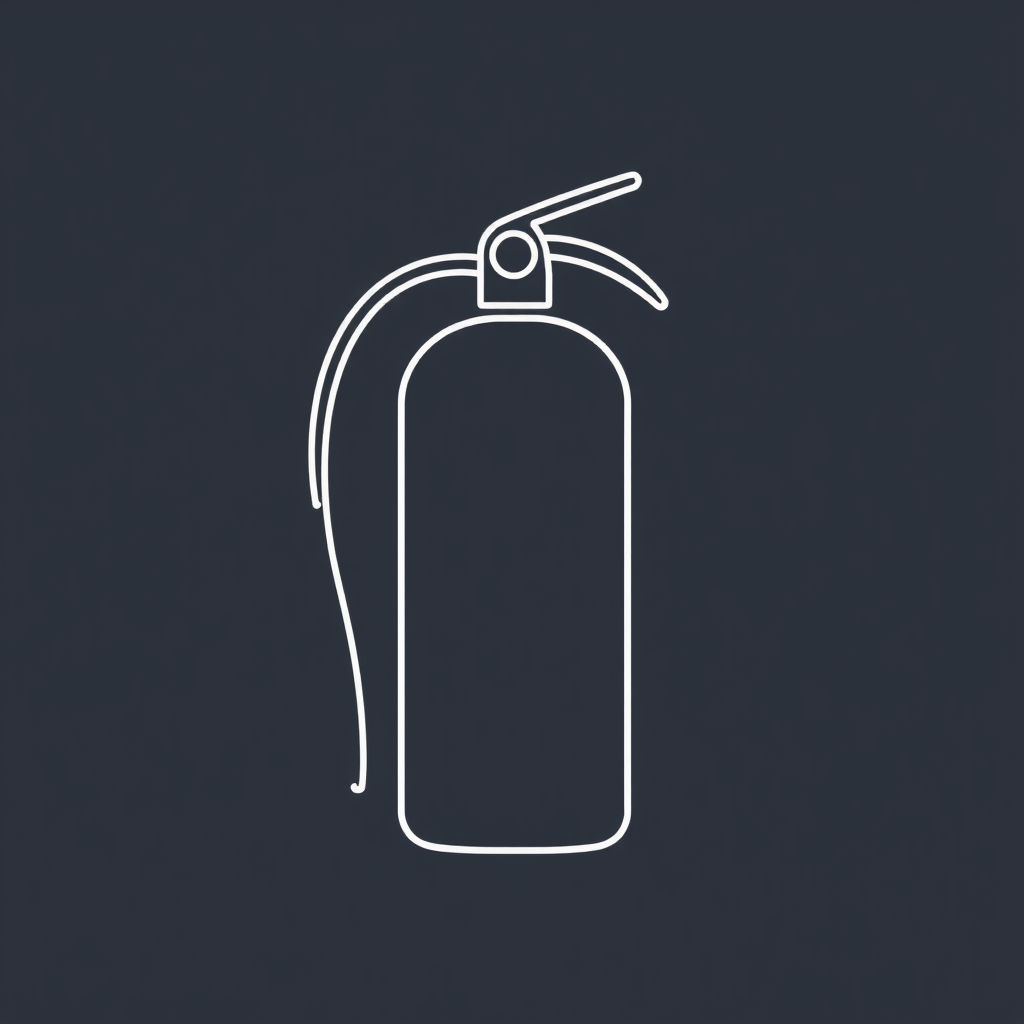 A thin outline of the fire extinguisher, without fill, to achieve a minimalist look.