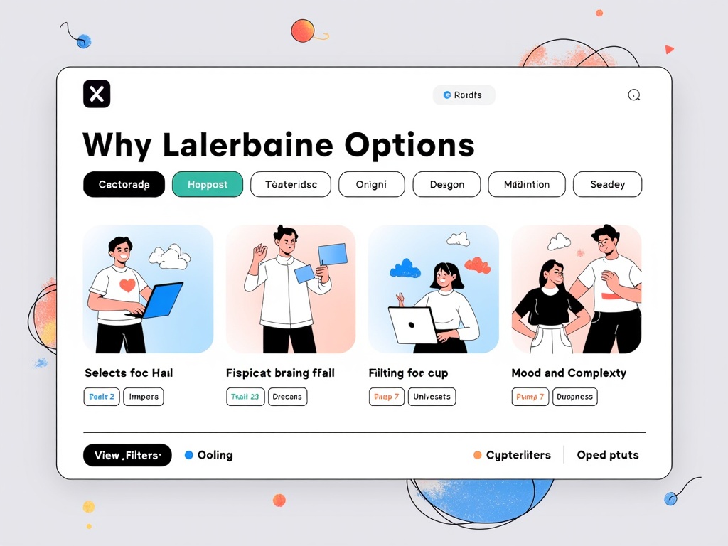 An interactive tool allowing users to refine chaotic AI-generated visuals by applying brand-specific filters for style, mood, and complexity.