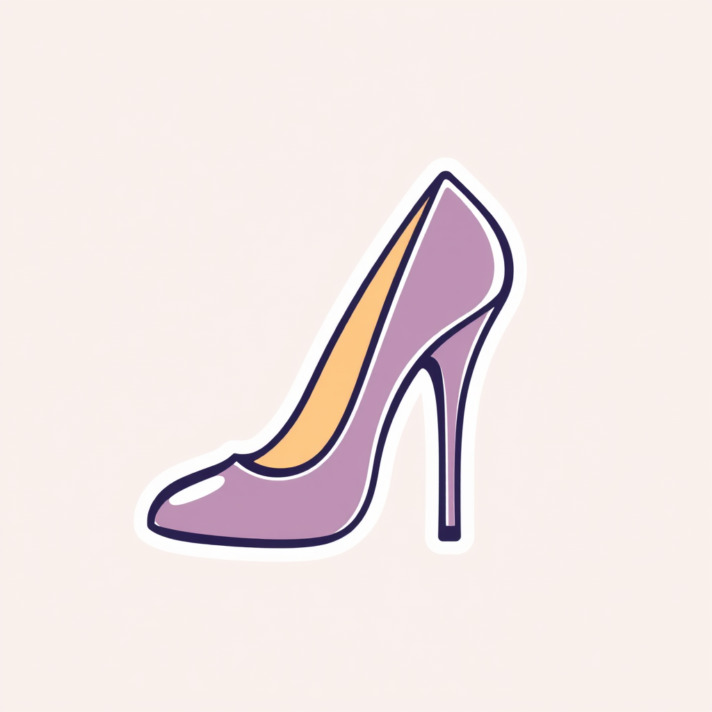 A high heel shoe icon with a stiletto heel and a more rounded toe, designed with a bold, filled-in style.