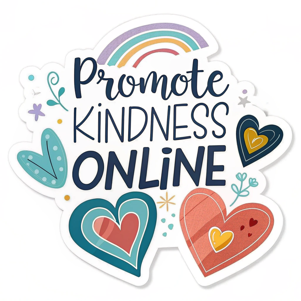 Social Media Safety Stickers - Promote Kindness Online Heart Stickers