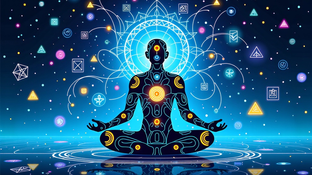 Explore 'Cybernetic Deities' or mythical figures reimagined through generative AI. Personas could embody abstract concepts like 'Information Overload' or 'Digital Consciousness,' with AI generating their awe-inspiring, complex forms that blend ancient iconography with hyper-futuristic cybernetic components.