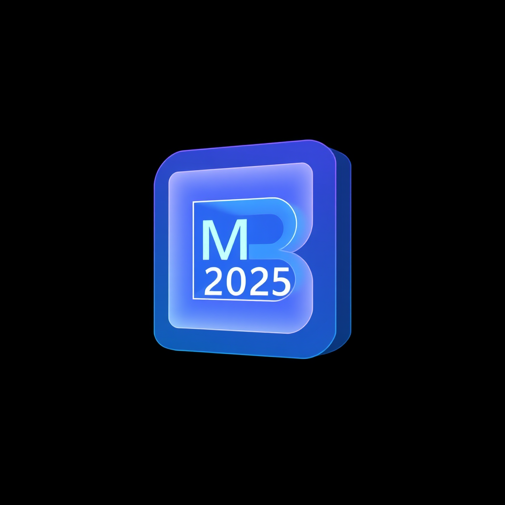 Sub-Design Idea 1 (Layered Monogram): The 'B' monogram (for Build) or 'MB' (Microsoft Build) is formed from multiple, overlapping, semi-transparent layers. Each layer could adopt a different shade from the Microsoft color palette or feature subtle glowing lines to symbolize data flow and interconnectivity, creating a distinct sense of depth. The year '2025' could be integrated discreetly within a layer or positioned as a complementary typographic element.