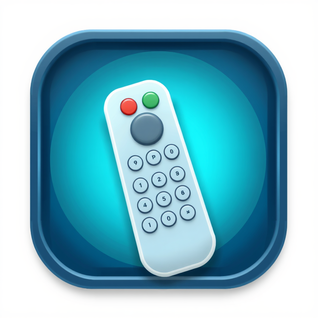 A universal remote icon that morphs slightly to resemble different types of devices (TV, DVD, etc.), suggesting versatility.