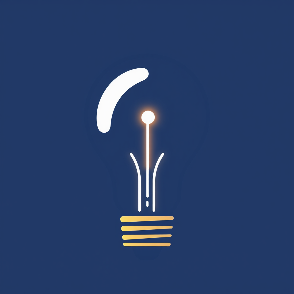 Simple Icon: A stylized lightbulb silhouette in a flat or duo-tone style. Inside, instead of a filament, there's a single, clear, and simplified circuit element (e.g., a minimalist representation of a node with connections, or a distinctive glowing trace).