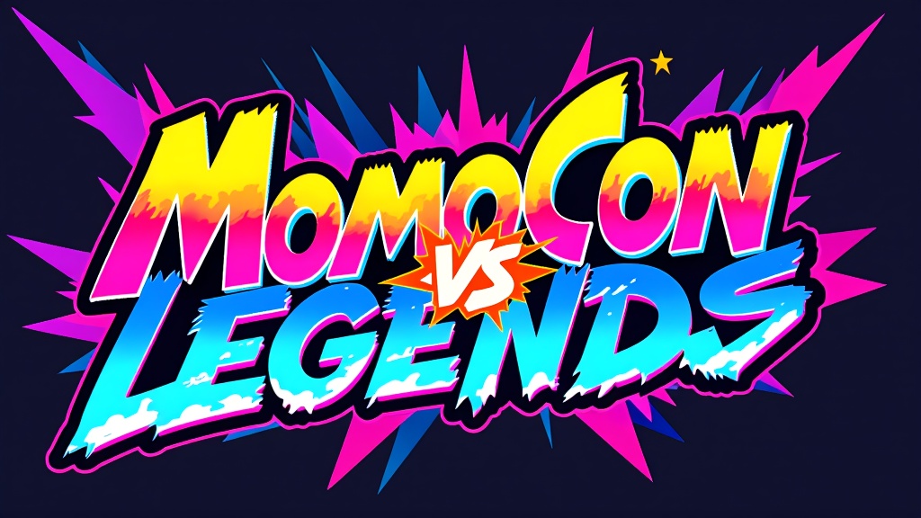 Simple Logo Idea: A logo lockup: 'MomoCon x Anime Legends,' where 'MomoCon' uses its official branding, and 'Anime Legends' is in a dynamic brush-stroke or futuristic anime-esque font, possibly linked by a small graphic element like a fusion spark or a stylized 'VS' symbol.