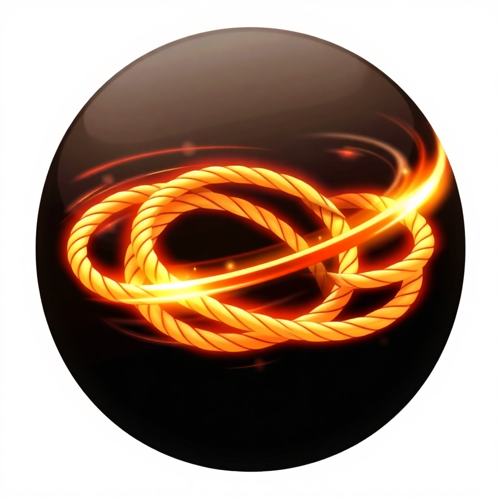 A dynamic lasso rope graphic with motion blur to convey action and energy.