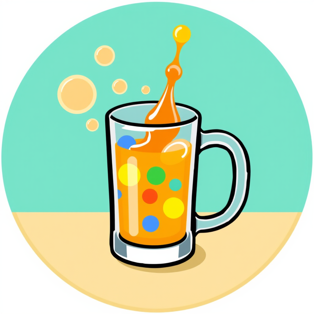 Interactive 'Fill-Me-Up' Icons: Icons that initially show an empty or partially filled glass/mug. When tapped, a colorful beverage animates filling up the container, symbolizing refreshment and the enjoyable act of getting a drink.