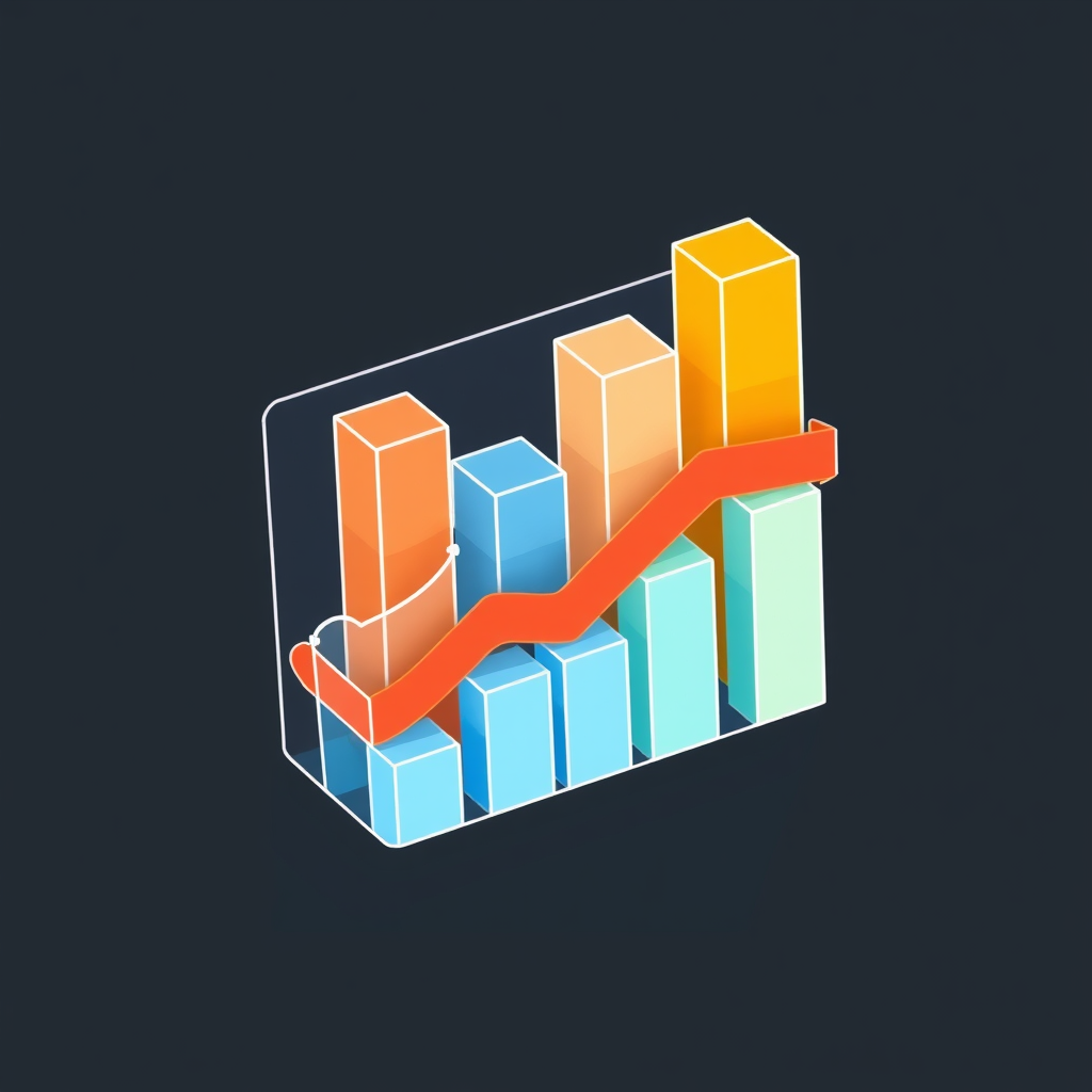 Sub-design Idea: Layered Infographic Icons: Icons constructed from overlapping, semi-transparent layers resembling miniature infographic elements (e.g., bars, lines, charts) to compactly visualize data components.
