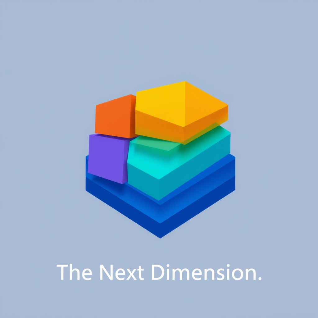 User's text translated to English: Microsoft Build 2025 Logo Concepts - The Next Dimension: Exploring 3D depth, layers, or perspectives in technology.