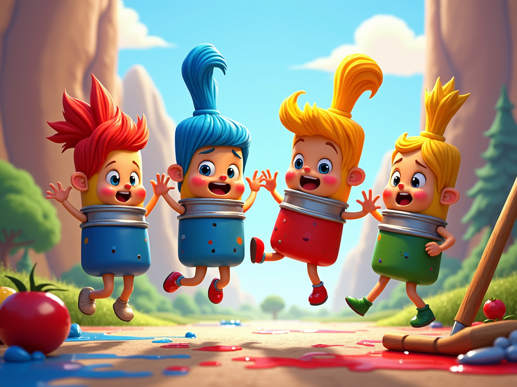 A series of animated shorts featuring a group of colorful paintbrushes who are best friends and go on fun adventures in a vibrant, painterly world.