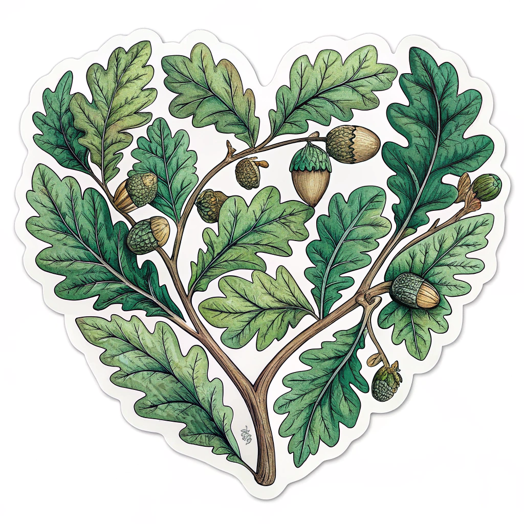 2. A stylized illustration of live oak leaves forming a heart shape, representing the love and passion for design within the Creative South community.