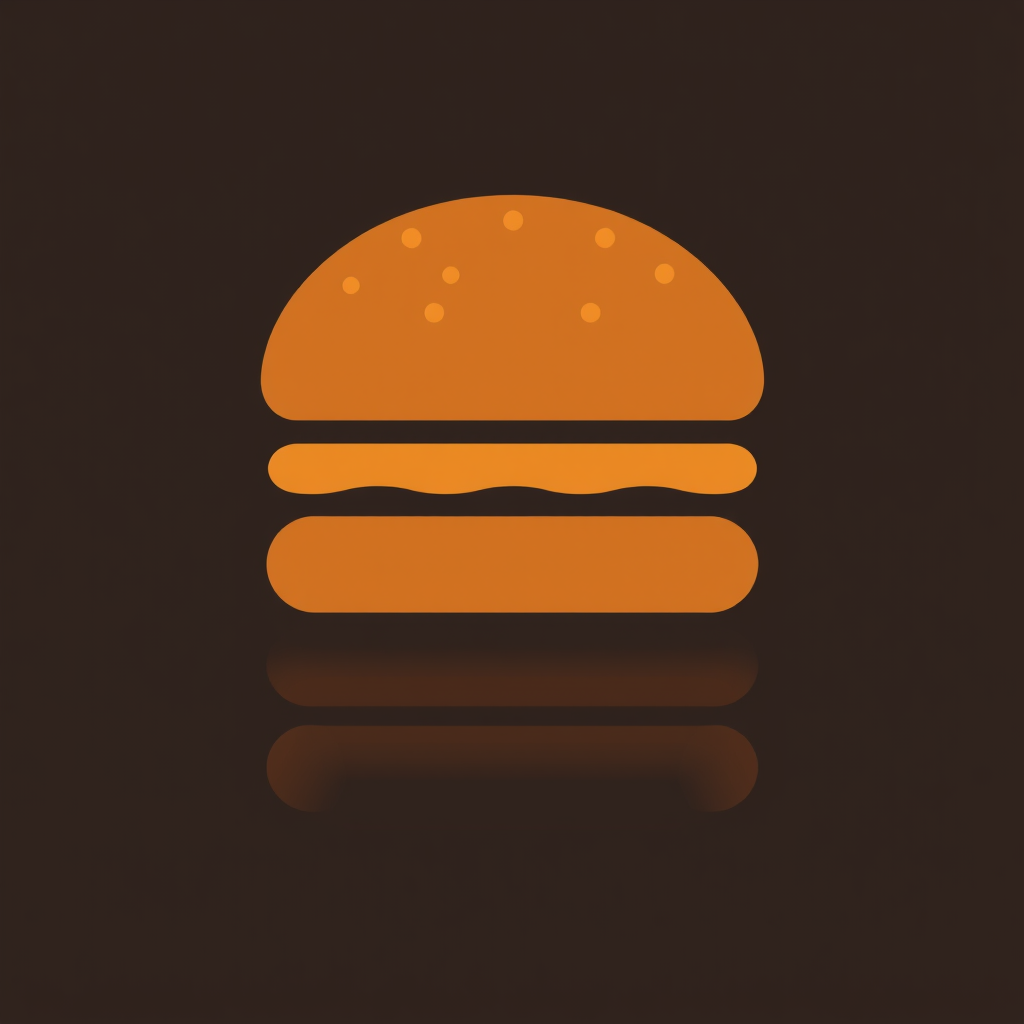 An icon composed of a curved top bun, a straight horizontal line for the patty, and another curved bottom bun.