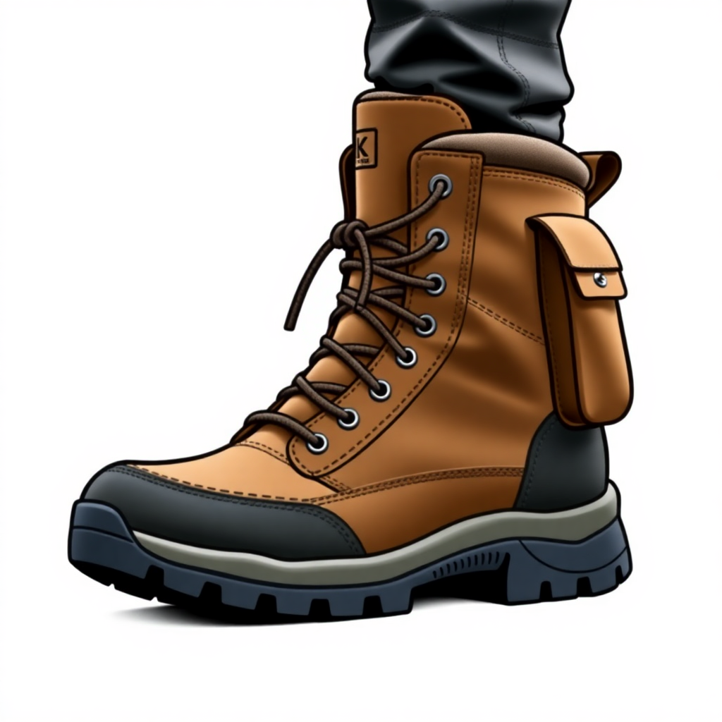 Urban Explorer Boot: A rugged, durable design with a lugged sole, a reinforced toe, and water-resistant materials, featuring a functional yet stylish look with practical pockets or straps.