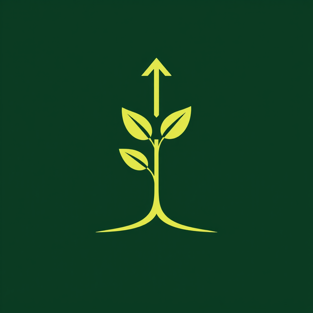 Growth Symbol Seedling: A design where the seedling's form subtly incorporates other symbols of hope or growth. For example, its roots could form a heart, its leaves could resemble an upward arrow, or it could evolve into a simplified tree outline, signifying progress and enduring hope.