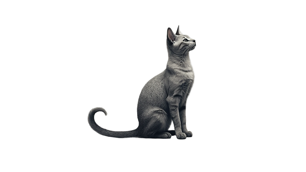 A cat transforming within a box outline: one side of the cat is depicted as solid particles, while the other side dissolves into a quantum wave pattern, visually representing wave-particle duality and superposition.