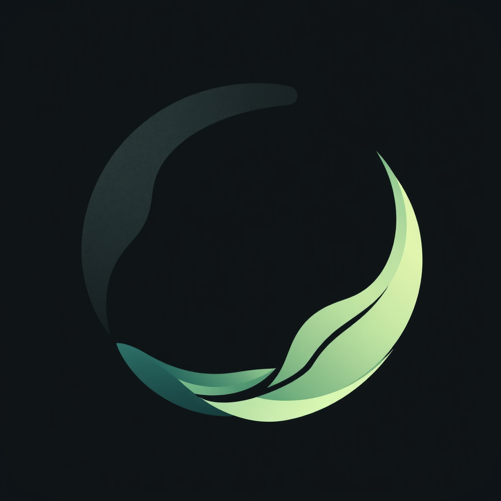 Cycle of Renewal Loop: A continuous, abstract loop graphic transitioning from a darker, textured, perhaps fragmented section to a smooth, bright, organic section. This could subtly incorporate abstracted leaf, water, and sun elements, implying the restoration of natural cycles.