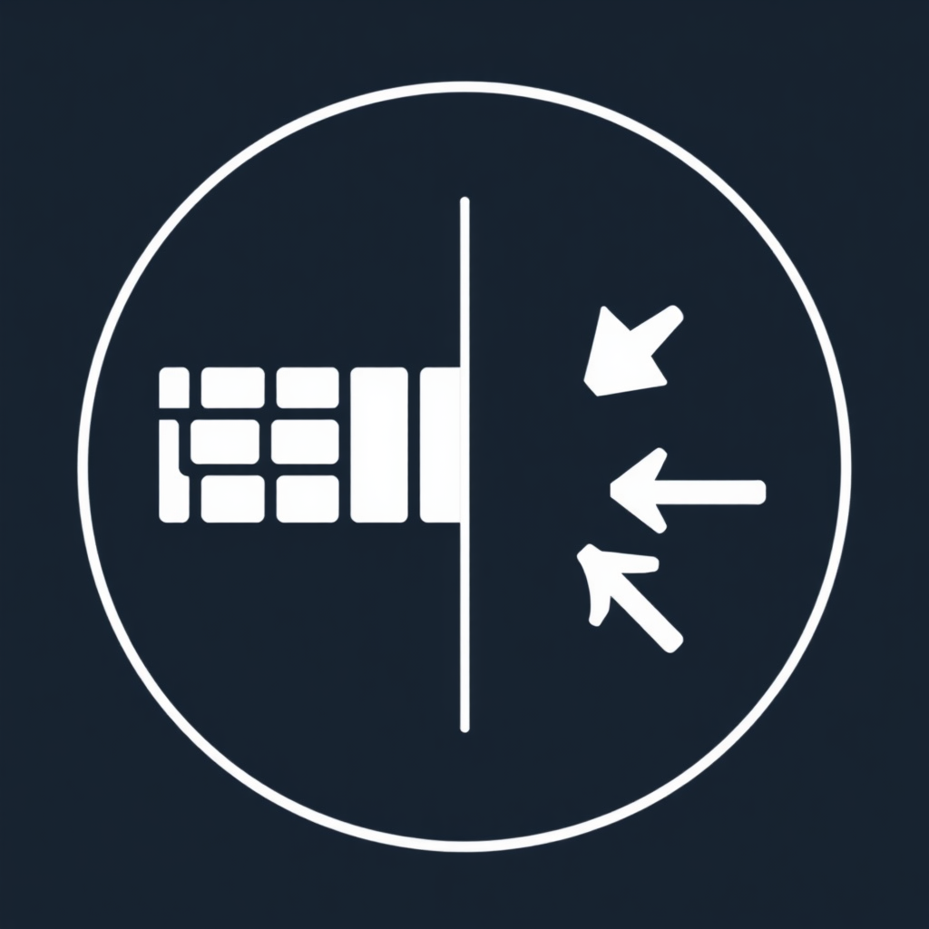 Simple Icon Idea for Tariff Policy: A circular icon divided centrally. One side shows a simplified barrier or wall (Protectionism). The other side displays two arrows flowing in opposite directions (Free Trade), visually representing the core policy choice.