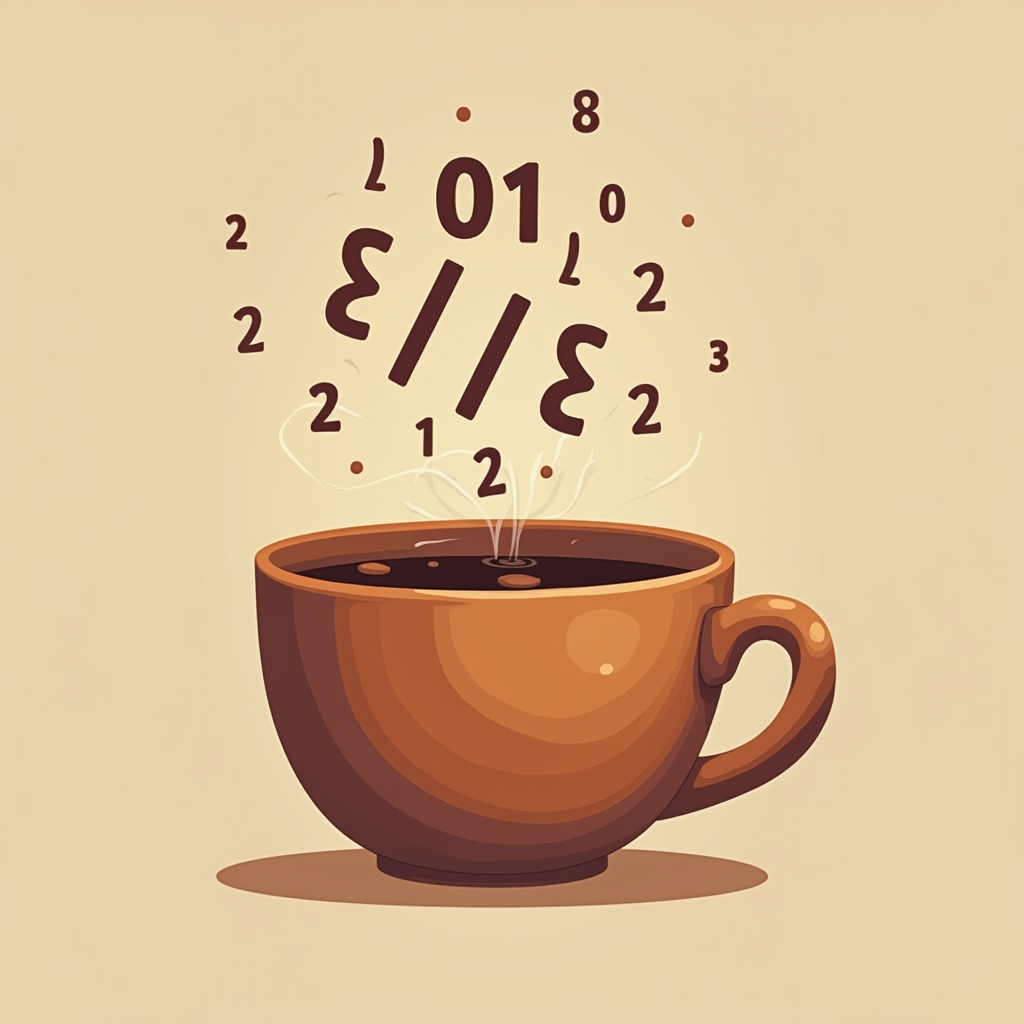 Simple Icon Idea: A coffee cup with coding symbols like `</>` or `01` rising from it like steam, visually merging the two core elements.