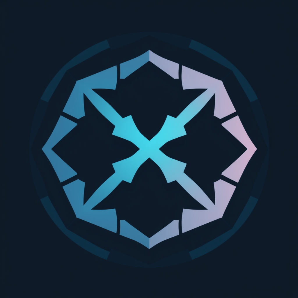 Abstract glyphs formed by interlocking geometric fragments, symbolizing data scrambling and reassembly during encryption.