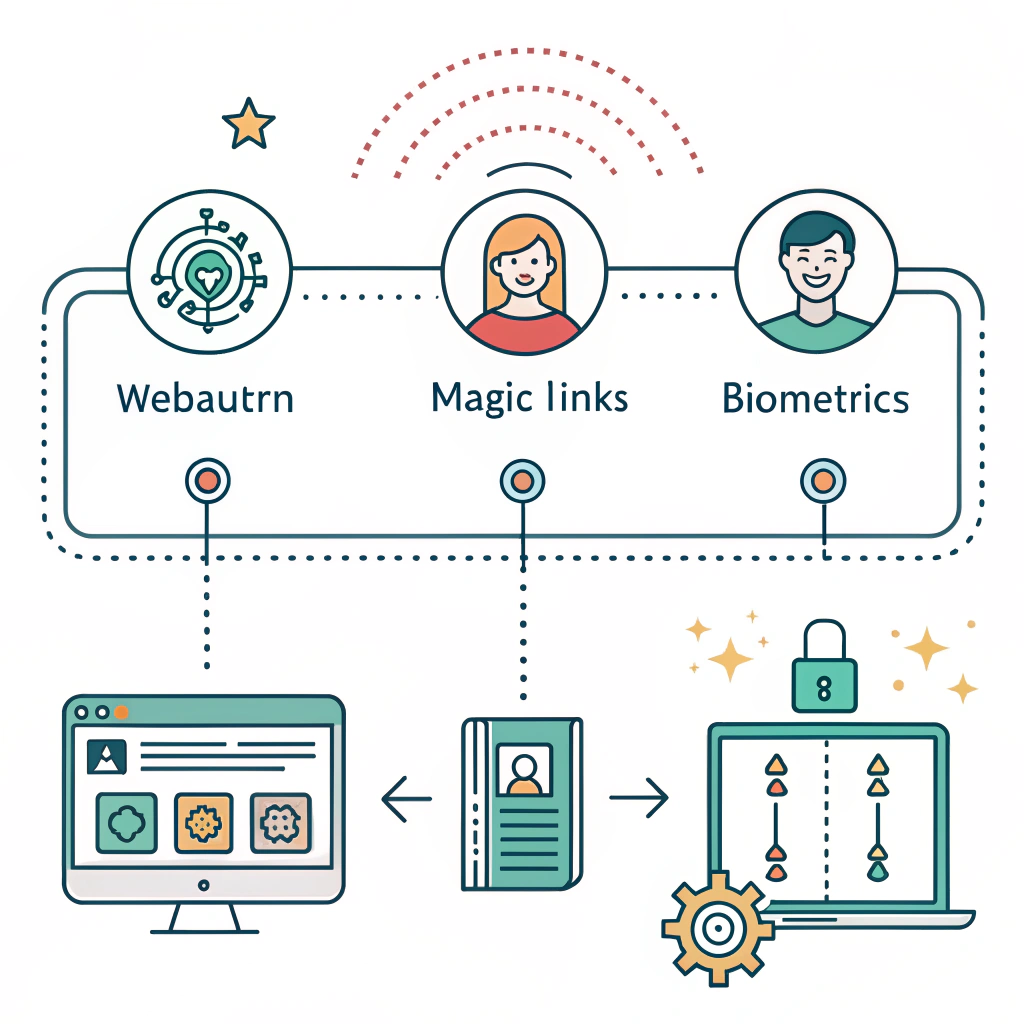 Passwordless Authentication Onboarding & Interaction Pattern: Develop a seamless and reassuring onboarding and interaction design pattern for various passwordless authentication methods (e.g., WebAuthn, magic links, biometrics), emphasizing ease of setup, use, and clear recovery options.