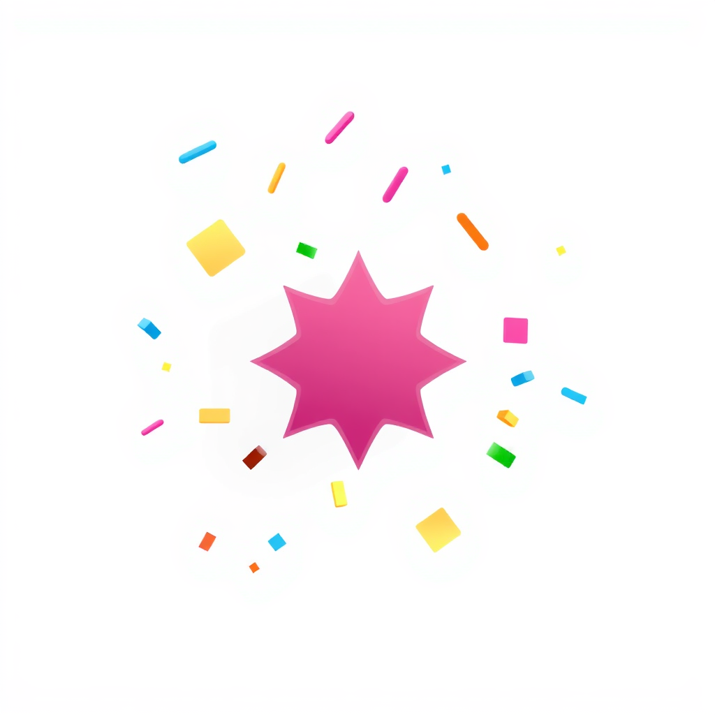 A confetti icon with a transparent background to give a floating effect.