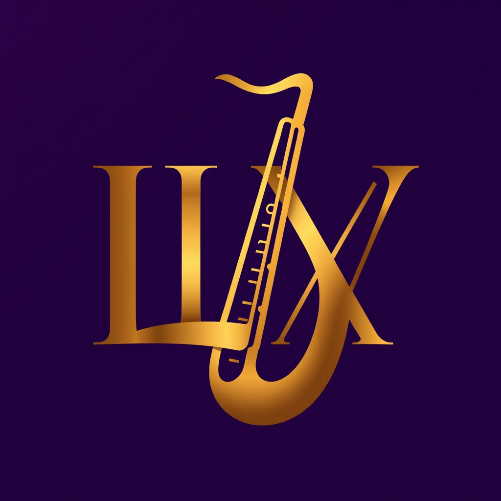 A design where the Roman numerals 'LIX' are constructed from modern, sleek lines that subtly incorporate iconic New Orleans wrought-iron balcony patterns or the curves of a saxophone. The color palette would be a contemporary take on Mardi Gras colors (e.g., deep purple, metallic gold, emerald green) with a sharp, clean aesthetic.