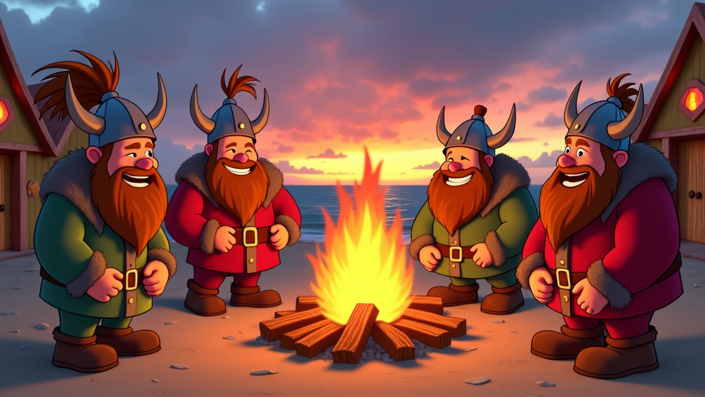 An episodic series where each episode centers around a different legendary Viking saga, told with a light-hearted and whimsical approach.