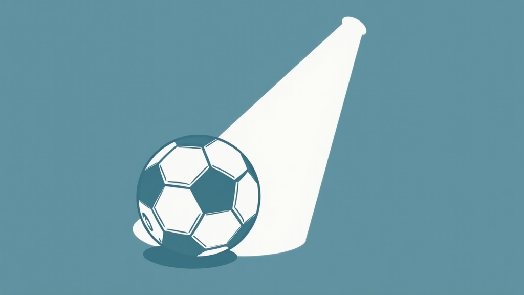 Simple icon idea for the tournament theme: A stylized spotlight beam intersecting with a a singular panel (hexagon or pentagon) of a soccer ball. The year '25' could be subtly incorporated within the panel or beam.