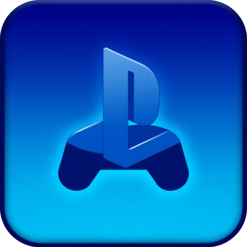 The image is a square-shaped icon with a blue background. In the center of the icon, there is a stylized letter P in the shape of a play button. The letter is in a dark blue color and is positioned in a way that it appears to be floating in the air. The icon is simple and minimalistic, with no other elements or design elements.