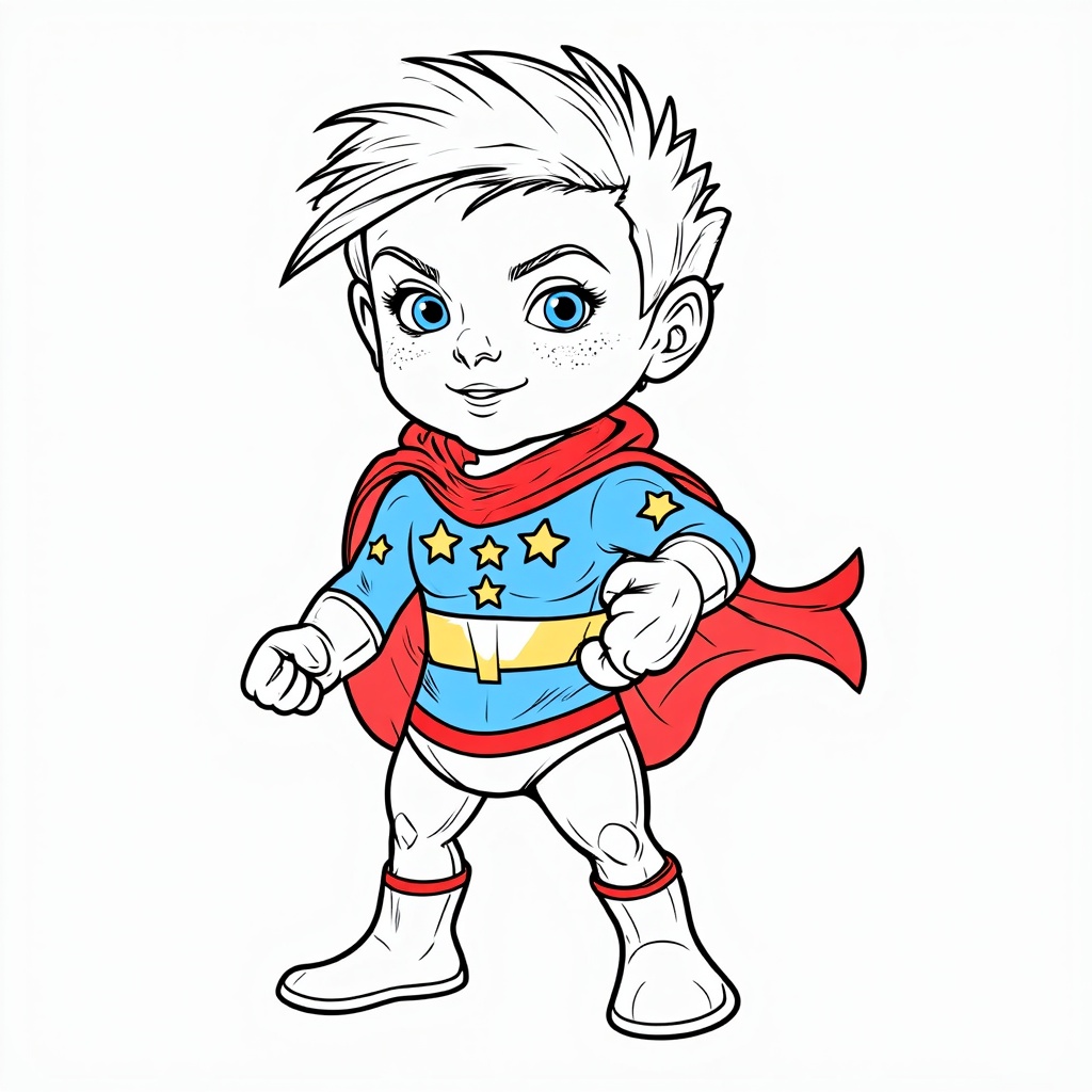 A superhero kid design with stars.