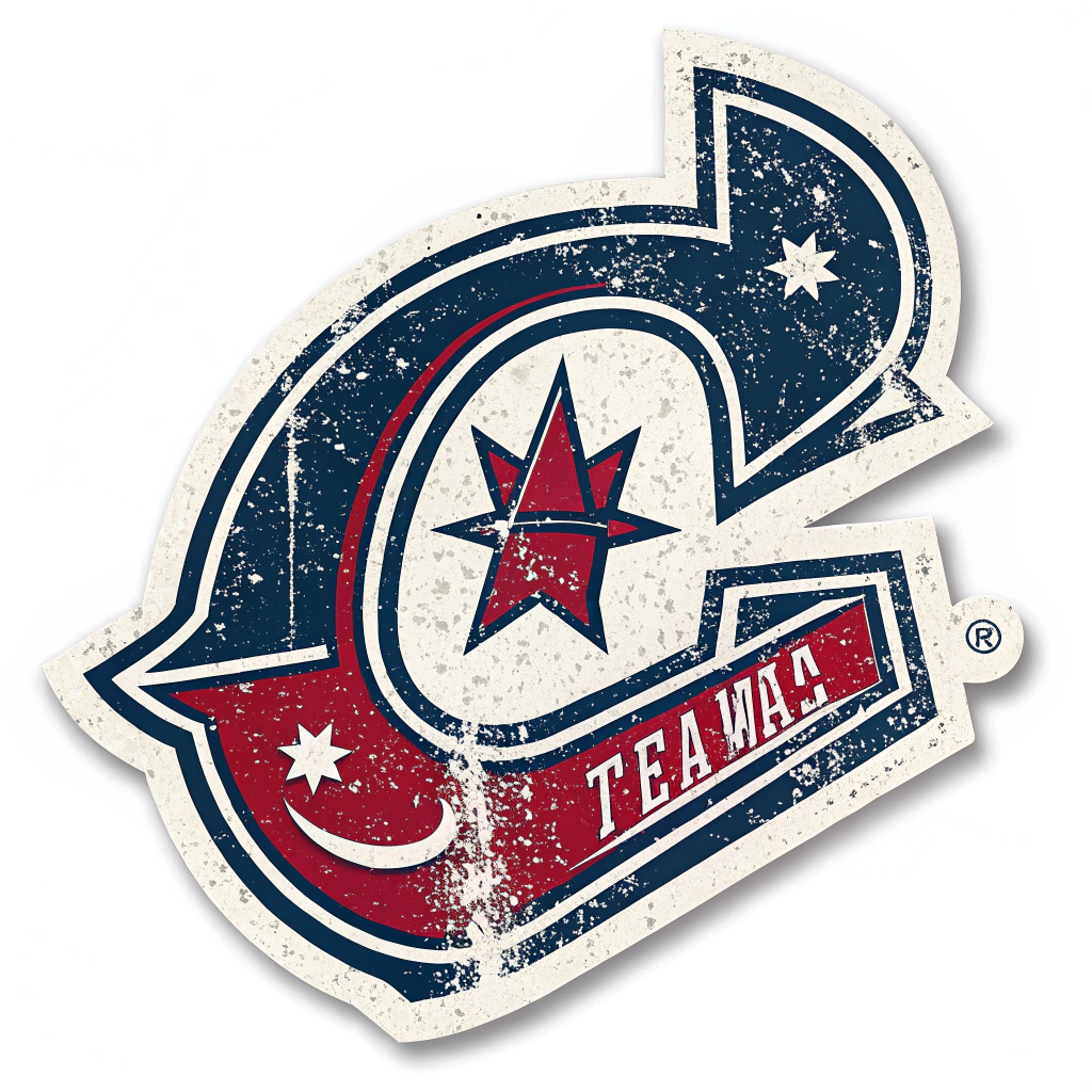 A die-cut sticker of the team's logo with a grunge effect to show a rough and competitive spirit.