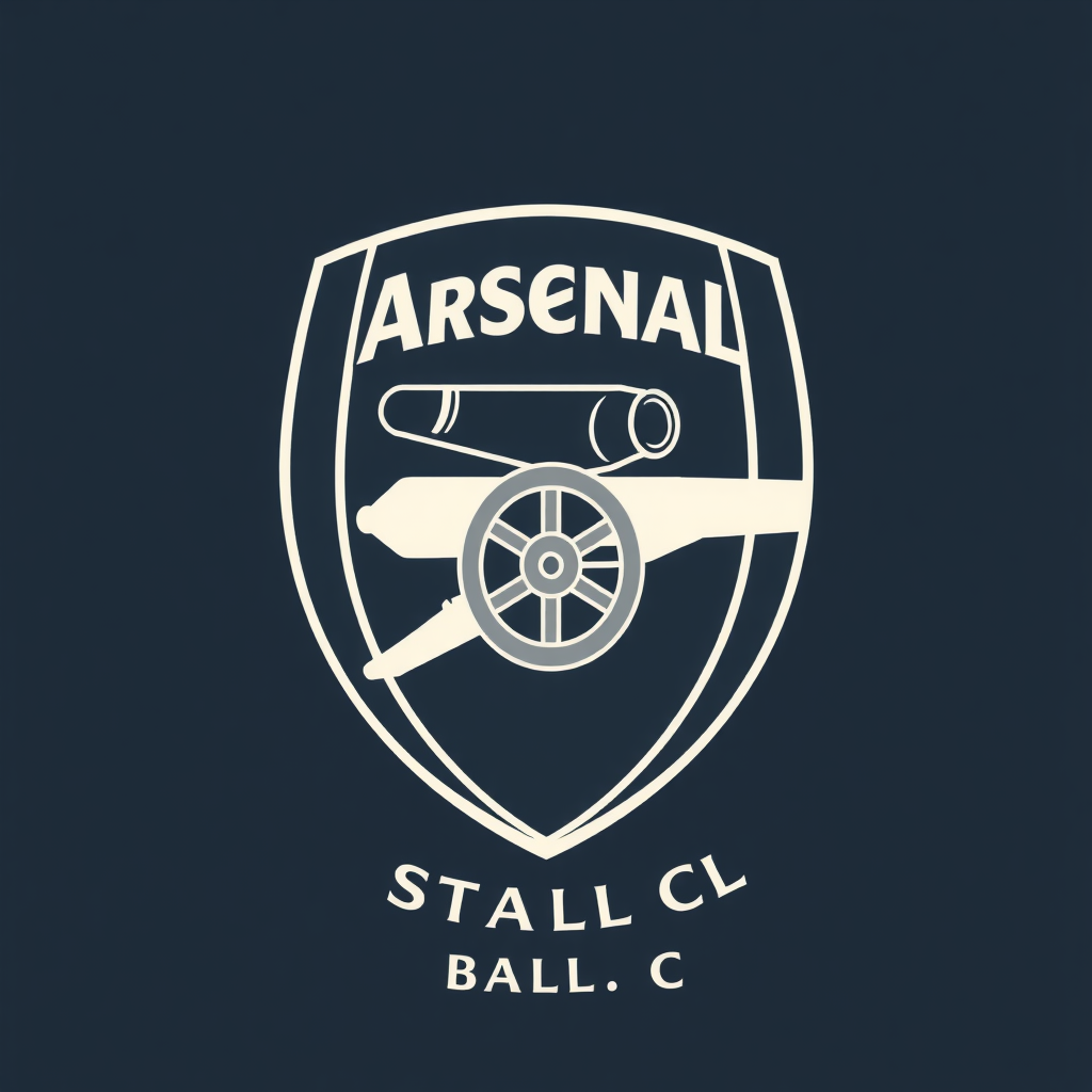 Translated text: Arsenal Football Club Logo Concepts - Vintage Cannon & Crest Revival