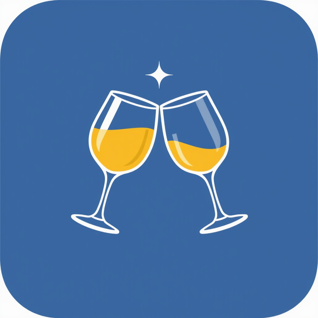 Dynamic 'Cheers' Interaction Icons: Design icons depicting two clinking glasses (options like wine glasses, beer mugs, or cocktail glasses). On interaction, they animate a 'clink' motion accompanied by a small sparkle or haptic feedback, celebrating the social aspect of National Beverage Day.