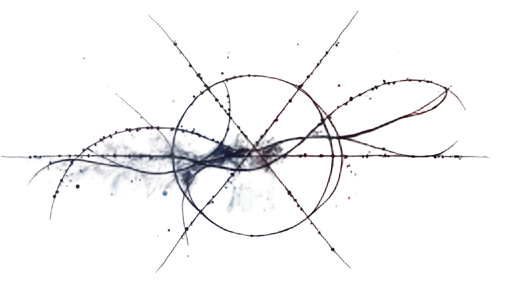Abstract Watercolor Feynman: The diagram interpreted with an artistic, abstract watercolor effect. Particle lines bleed and blend with vibrant or muted colors, giving an ethereal and dynamic feel. Vertices are depicted as points of more intense color saturation or diffusion, suggesting energy exchange.