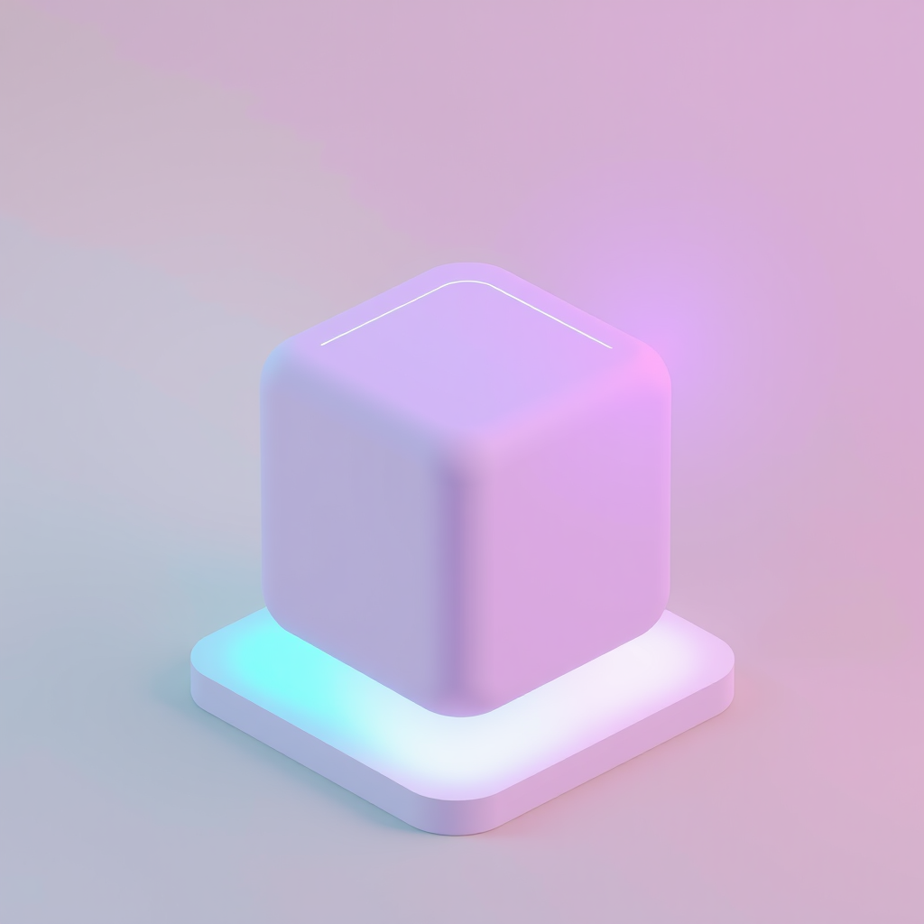 Simple Icon Idea: A core AR social icon combining a minimalist 3D cube (representing digital space) with a subtle pulsating glow, and a small, abstract representation of a chosen social media platform's symbol subtly embedded or orbiting it.